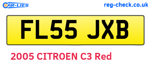 FL55JXB are the vehicle registration plates.
