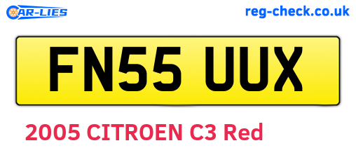 FN55UUX are the vehicle registration plates.