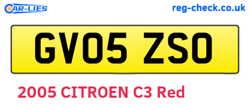 GV05ZSO are the vehicle registration plates.