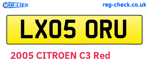 LX05ORU are the vehicle registration plates.