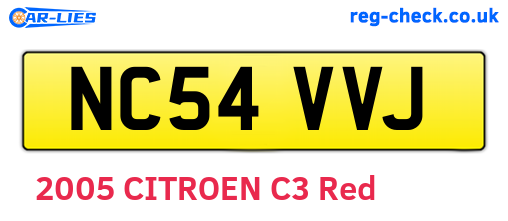NC54VVJ are the vehicle registration plates.