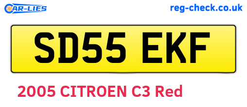 SD55EKF are the vehicle registration plates.
