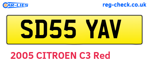 SD55YAV are the vehicle registration plates.