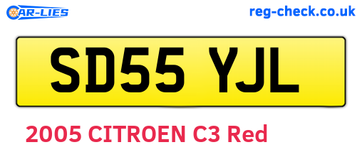 SD55YJL are the vehicle registration plates.