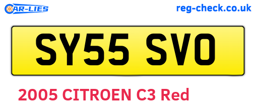 SY55SVO are the vehicle registration plates.