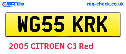 WG55KRK are the vehicle registration plates.
