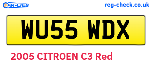 WU55WDX are the vehicle registration plates.