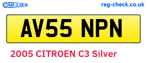 AV55NPN are the vehicle registration plates.