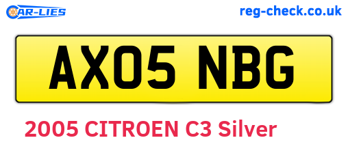 AX05NBG are the vehicle registration plates.