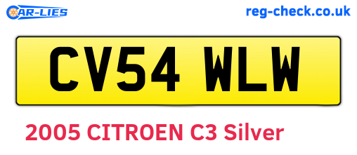 CV54WLW are the vehicle registration plates.