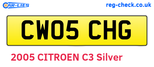 CW05CHG are the vehicle registration plates.
