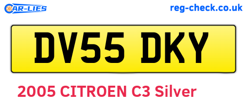 DV55DKY are the vehicle registration plates.