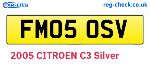 FM05OSV are the vehicle registration plates.