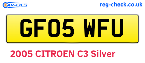 GF05WFU are the vehicle registration plates.