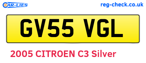 GV55VGL are the vehicle registration plates.