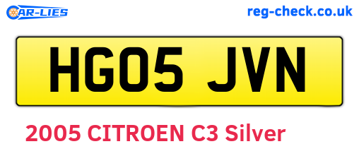 HG05JVN are the vehicle registration plates.