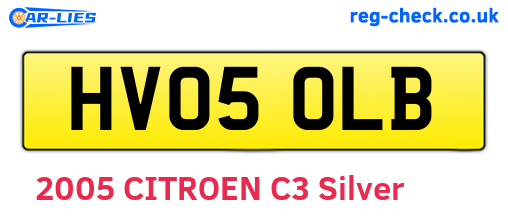 HV05OLB are the vehicle registration plates.