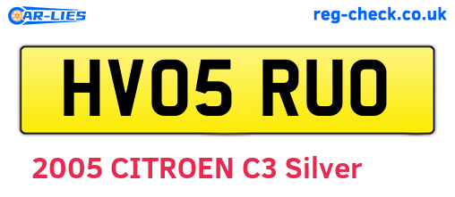 HV05RUO are the vehicle registration plates.