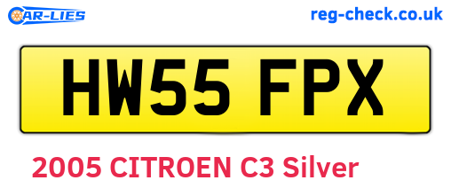 HW55FPX are the vehicle registration plates.