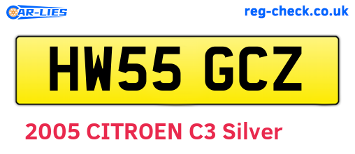 HW55GCZ are the vehicle registration plates.