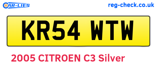 KR54WTW are the vehicle registration plates.