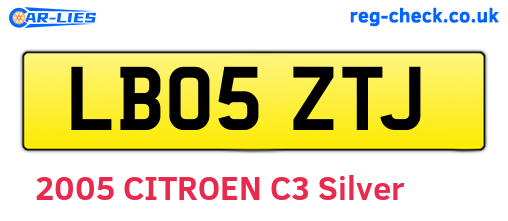 LB05ZTJ are the vehicle registration plates.