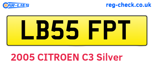 LB55FPT are the vehicle registration plates.