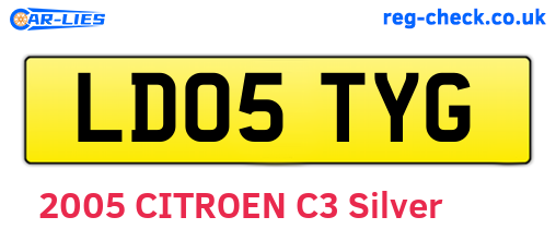 LD05TYG are the vehicle registration plates.