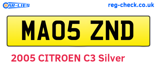 MA05ZND are the vehicle registration plates.