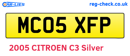MC05XFP are the vehicle registration plates.