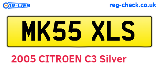 MK55XLS are the vehicle registration plates.