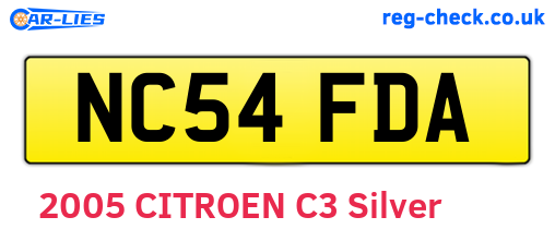 NC54FDA are the vehicle registration plates.