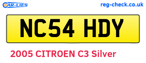 NC54HDY are the vehicle registration plates.