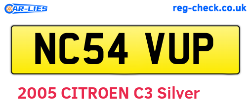 NC54VUP are the vehicle registration plates.