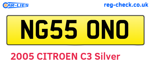 NG55ONO are the vehicle registration plates.