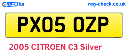 PX05OZP are the vehicle registration plates.