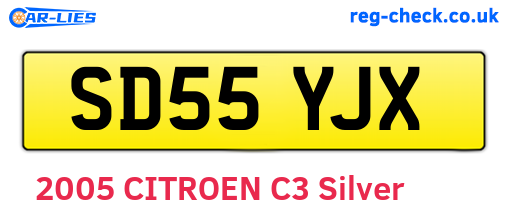 SD55YJX are the vehicle registration plates.