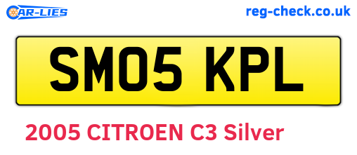SM05KPL are the vehicle registration plates.