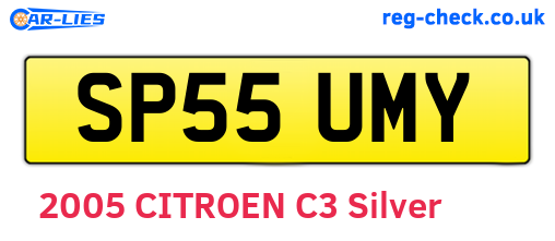 SP55UMY are the vehicle registration plates.