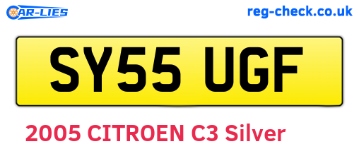 SY55UGF are the vehicle registration plates.