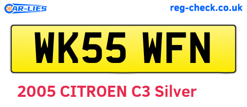WK55WFN are the vehicle registration plates.