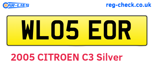 WL05EOR are the vehicle registration plates.