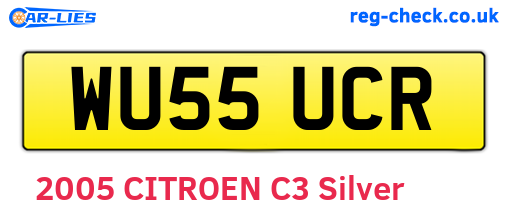 WU55UCR are the vehicle registration plates.