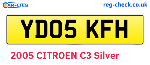 YD05KFH are the vehicle registration plates.