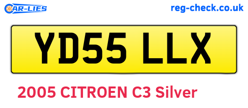 YD55LLX are the vehicle registration plates.