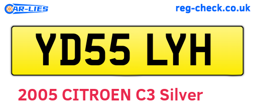 YD55LYH are the vehicle registration plates.