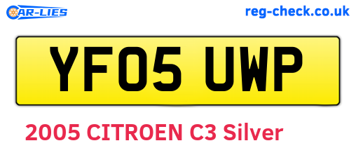 YF05UWP are the vehicle registration plates.