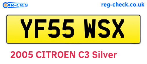 YF55WSX are the vehicle registration plates.