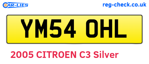 YM54OHL are the vehicle registration plates.