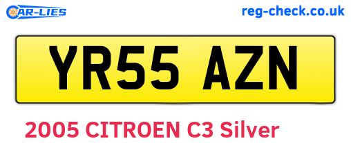 YR55AZN are the vehicle registration plates.